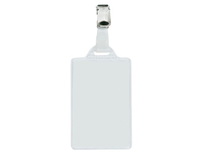 PASS 1 NAME BADGE V55x85MM PVC+PLASTIC CLIP+CARD INSERT(100)