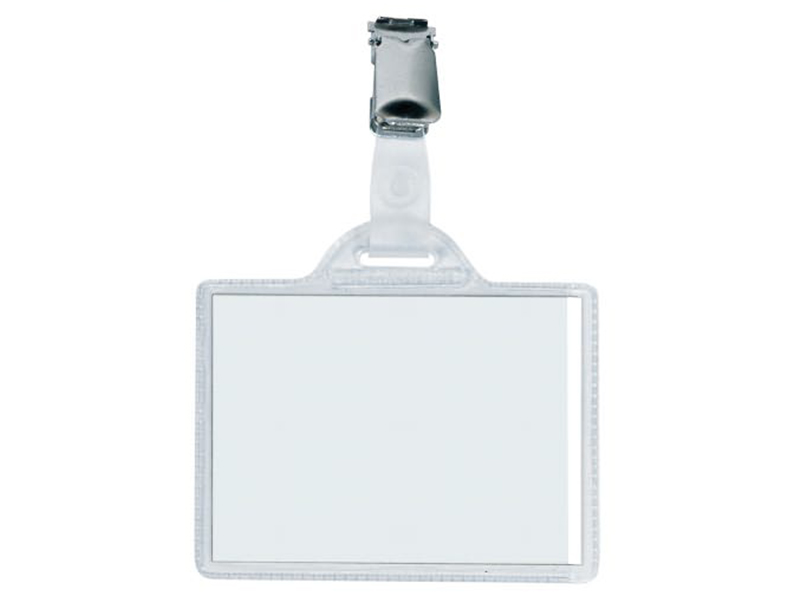 PASS 2 NAME BADGE 75X55MM PVC+PLASTIC CLIP+CARD INSERT (100)