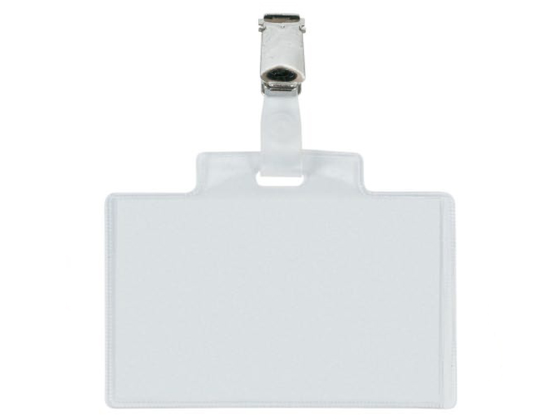 PASS 3E NAME BADGE 95X60MM PVC+METAL CLIP+CARD INSERT (100)