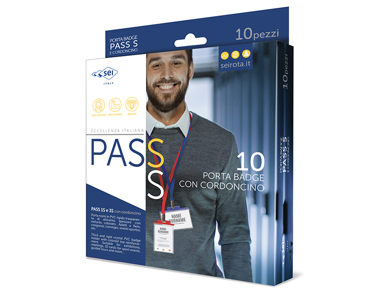 PASS 1S-P PORTE BADGE VERT.55X85MM PVC+PINCE METAL BLEU (10)