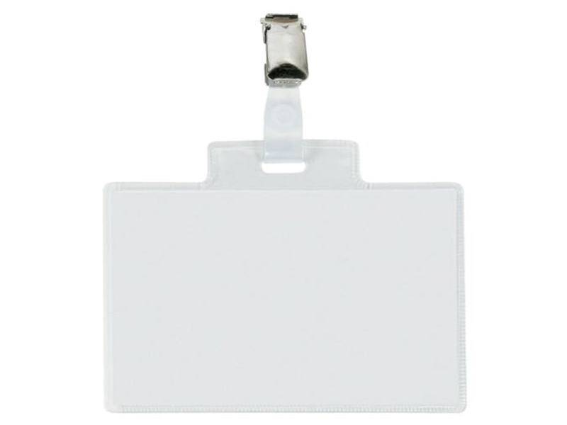 PASS 4E NAME BADGE 110X70MM PVC+METAL CLIP+CARD INSERT(100)