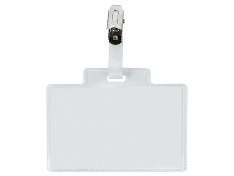 PASS 3 NAME BADGE 95X60MM PVC+PLASTIC CLIP+CARD INSERT (5)